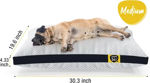 Vista 3 de Wagging Tails Cama para perros con funda extraíble impermeable lavable Sofá de microfibra y espuma viscoelástica triturada Saco de dormir