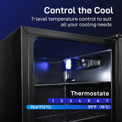 Vista 3 de Anypro Refrigerador y enfriador de bebidas de 2.6 pies cúbicos, refrigerador con puerta de vidrio templado, refrigerador para 126 latas de vino