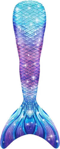 Vista 2 de Traje de baño de cola de sirena con monoaleta para niñas, conjunto de bikini