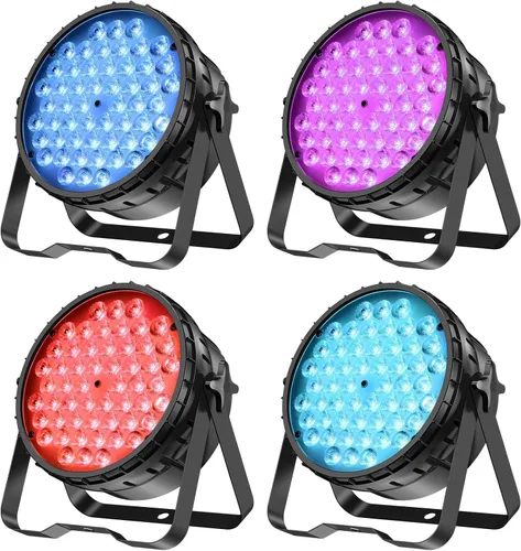 Vista 11 de BETOPPER Luces de escenario para fiestas, 54x3W LED Par Light RGB, DMX DJ luces activadas por sonido, iluminación estroboscópica para fiesta, boda