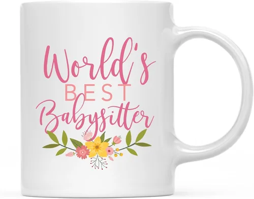 Vista 102 de Andaz Press Taza de café de 11 oz, regalo de broma de la mejor abbuela del mundo, diseño floral, paquete de 1