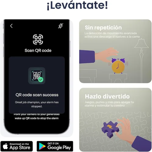 Vista 5 de Pavlok Shock Clock 2 Reloj despertador silencioso Ideal para durmientes pesados Favorito de las parejas Levántate a tiempo Alarma