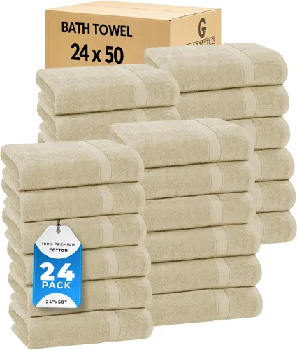 Vista 32 de GOLD TEXTILES Juego de 24 toallas de baño negras de alta absorción, multiusos, secado rápido, para piscina, gimnasio, hotel, spa
