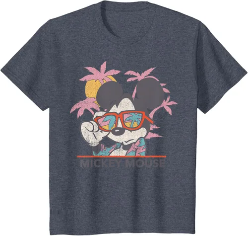 Vista 43 de Disney Mickey and Friends Mickey Mouse Tropical Retrato Camiseta S Negro