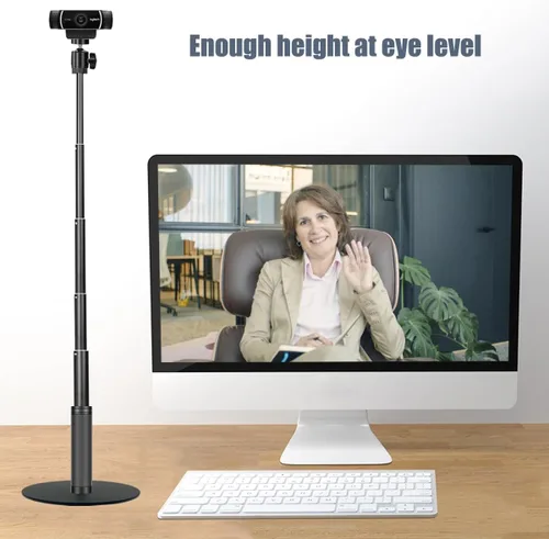 Vista 2 de JCWINY Soporte para cámara web, soporte de cámara web de 28 pulgadas para escritorio, soporte de cámara web ajustable para Logitech Webcam C922