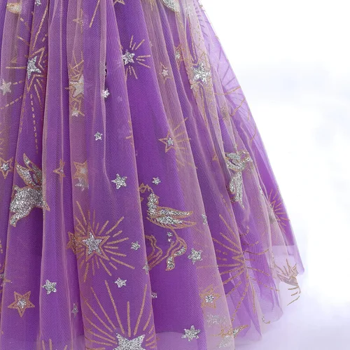 Vista 3 de Vestido de terciopelo de invierno para niñas, vestido de fiesta de Navidad, vestido de baile de manga larga, vestidos de noche de boda para niños