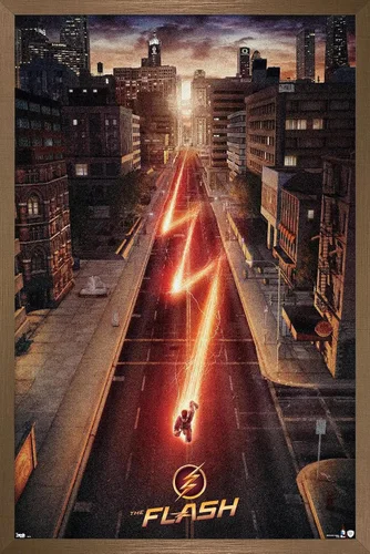 Vista 12 de Trends International DC Comics TV - The Flash - Póster de pared de una hoja de calle, 14.725 x 22.375 pulgadas, versión enmarcada de madera