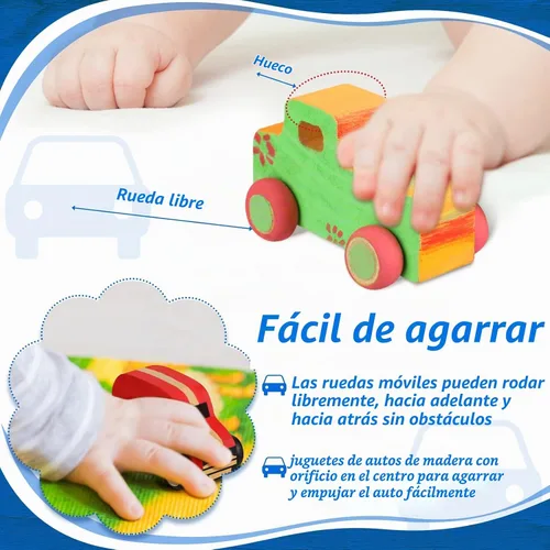 Vista 4 de Wettarn 48 piezas de coches de madera para pintar juguetes de bricolaje