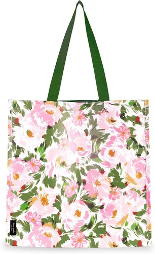 Vista 16 de Kate Spade New York Bolsa de compras reutilizable, bolsa de comestibles con correas para el hombro, bolsa plegable grande Punto almendra