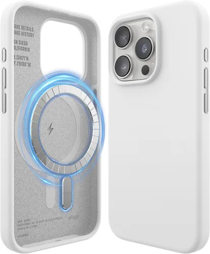 Vista 17 de elago - Carcasa magnética de silicona para iPhone 15, color negro Compatible con MagSafe, imanes integrados, silicona de agarre suave, a prueba