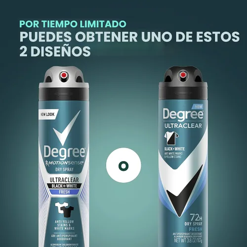 Vista 3 de Desodorante antitranspirante Degree Men MotionSense, spray seco, UltraClear negro + blanco, 3.8 onzas, paquete de 3