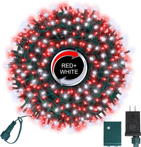 Vista 33 de Cadena de luces decorativas navideñas de 33 pies, 100 luces LED de alambre verde, luces de hadas estrelladas enchufables, 16 modos de iluminación