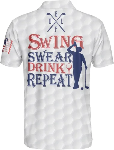 Vista 3 de Camisetas de golf divertidas para hombres, polo para hombres, camisetas de golf de manga corta para equipo, regalos para amantes del golf