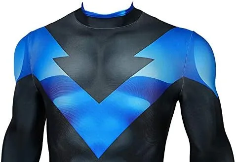 Vista 5 de Bailu Disfraz de superhéroe de Halloween para cosplay, overol Zentai, enterizo de elastano, estilo 3D para adultos