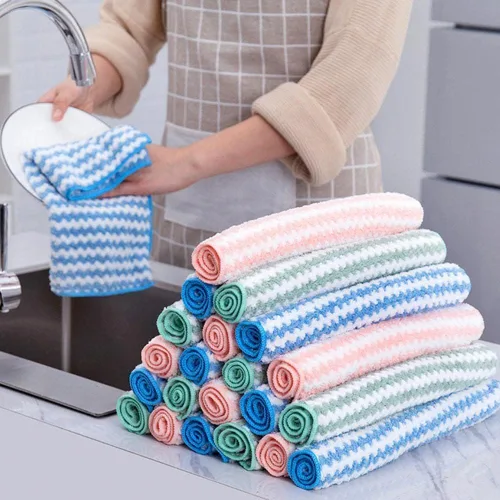 Vista 3 de Yoovat Straseapoit Trapo de limpieza de microfibra, paños de limpieza de microfibra súper absorbentes, toallas reutilizables multifunción para 10