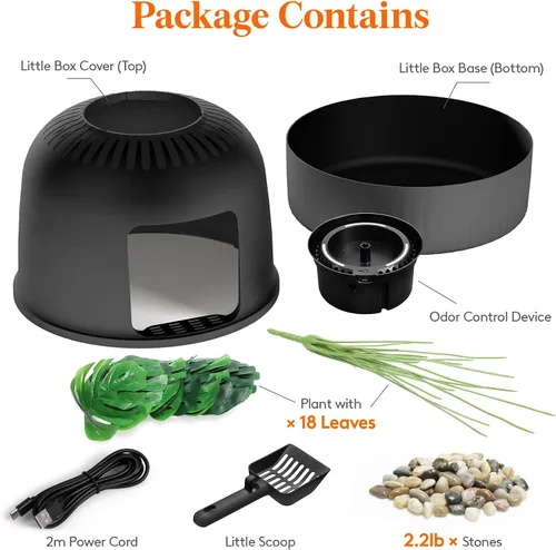 Vista 7 de Lifewit Caja de arena para gatos con sistema eléctrico de control de olores Negro