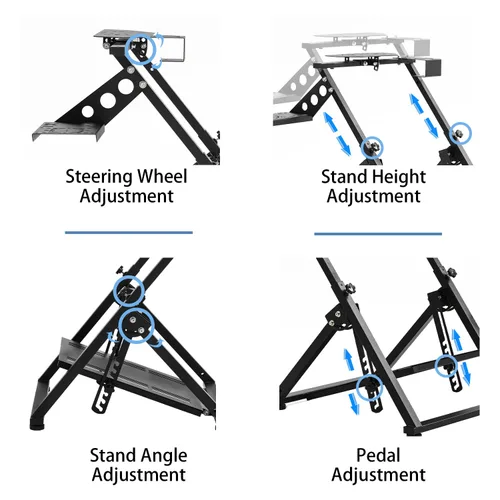 Vista 2 de Anman Foldable Driving Gaming Wheel Stand Fit for Logitech G25 G27G29G923 Thrustmaster PXN V9 Adjustable Steering Wheel Stand,Not Included