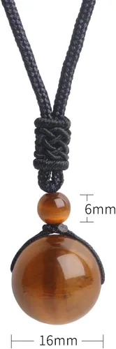 Vista 57 de iSTONE Collar unisex con dije de cuentas redondas auténticas, cadena de cuerda negra de 24 pulgadas para hombres y mujeres