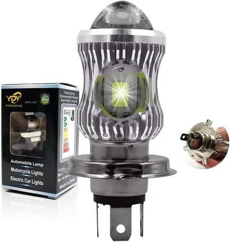 Vista 11 de YSY 1 unidad 10000 lm H4 LED Moto HB2 9003 HS1 Bombillas LED para faros de motocicleta con lente CSP, luz blanca y amarilla, lámpara Hi Lo, Gris