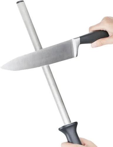 Vista 2 de Kota Japan 12 pulgadas Chaira afiladora de cuchillos de acero de carbono con diamante profesional Para cocina, hogar o caza Afilador