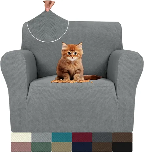 Vista 41 de MAXIJIN Funda elástica para silla con brazos, 1 pieza para sofá o silla de estar, funda antideslizante (31-46 pulgadas), protector de muebles que se