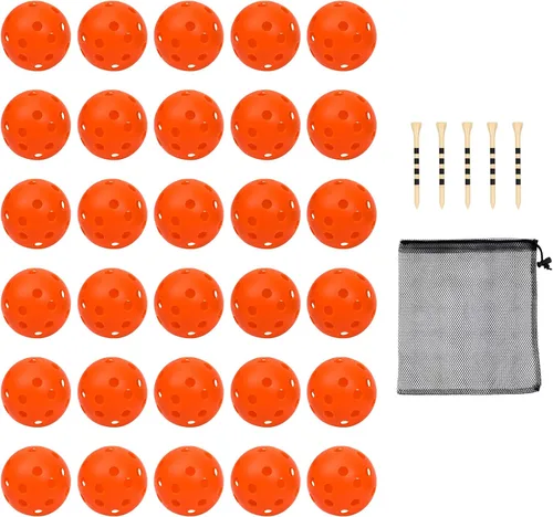 Vista 9 de Pelotas de golf de plástico para práctica de vuelo limitado, pelota de entrenamiento de golf hueca para práctica de swing, pelotas de golf