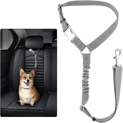 Vista 9 de Plutus Pet Cinturón de seguridad para perro para reposacabezas de automóvil, retención reflectante y ajustable con elástico para mayor seguridad