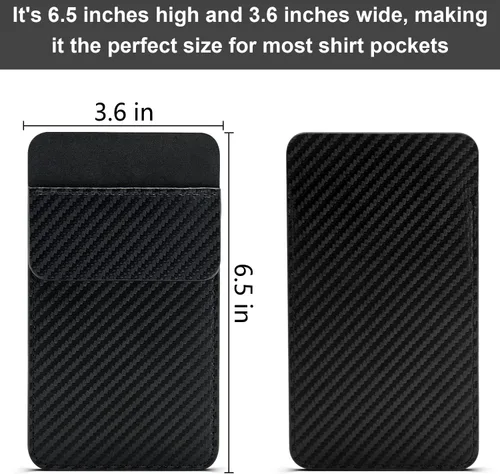 Vista 3 de Protector de bolsillo de cuero para hombres: un protector de bolsillo multiusos para camisas - Protector de bolsillo con patrón de fibra de carbono
