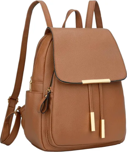 Vista 23 de KKXIU - Mochila de cuero de moda para mujeres y damas, bolsa de viaje y para el día, con correa para los hombros, A-Negro, Mediana, Mochila