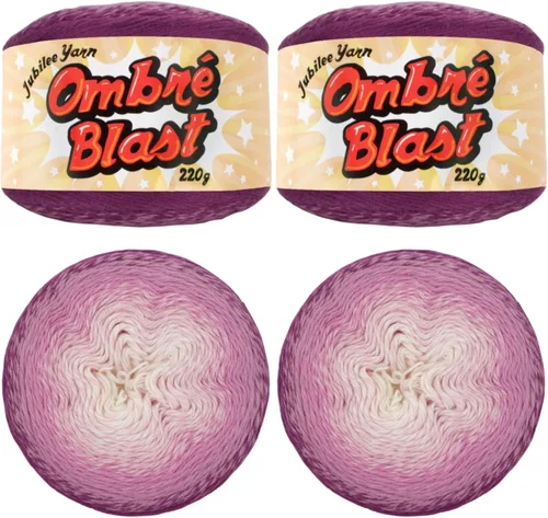 Vista 48 de JubileeYarn - Hilo Ombré Blast (7.76 oz/torta de algodón para bebé, 1 torta)
