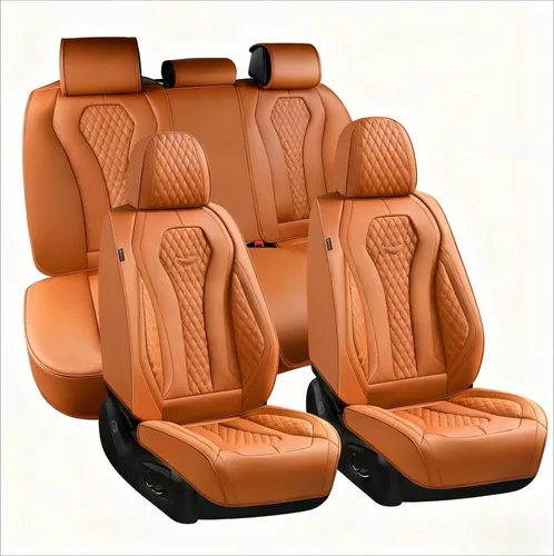Vista 20 de Coverado Fundas de asiento de automóvil, fundas de asiento delantero, funda de asiento de coche beige, fundas impermeables para asiento