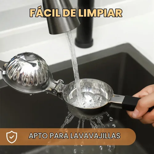 Vista 3 de Rekix Exprimidor de limón de acero inoxidable 304, exprimidor de limón de extracción máxima, exprimidor de limón extra grande de 3.4 pulgadas