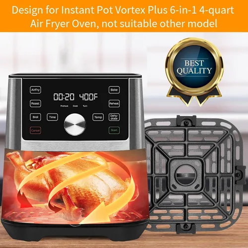 Vista 4 de Sartén para freidora de aire para olla instantánea Vortex Plus 6 en 1, horno freidora de aire de 4 cuartos de galón, 7.5 x 7.5 pulgadas, piezas