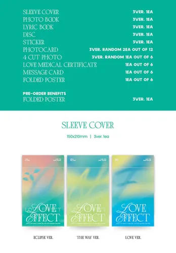Vista 2 de ONF [LOVE EFFECT] 7º Mini álbum (ECLIPSE + THE WAY + LOVE - 3 Ver Set.) K-POP SELLADO