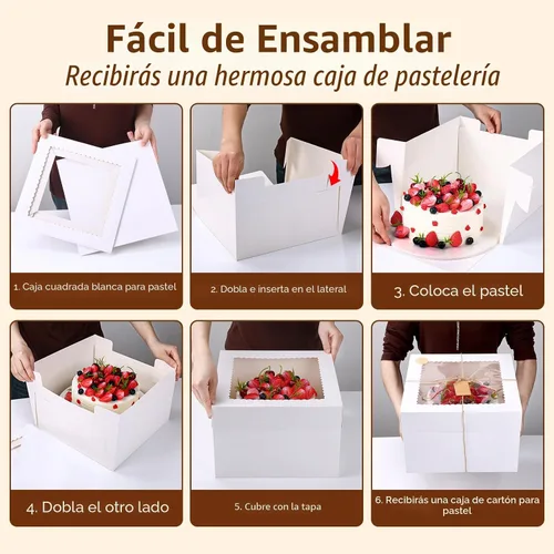 Vista 3 de NEOACT - Paquete de 30 cajas para pasteles, 12 x 12 x 8 pulgadas