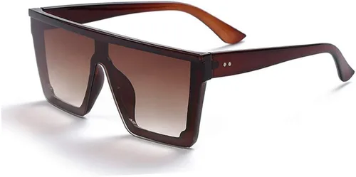 Vista 8 de Dollger - Gafas de sol cuadradas de gran tamaño para mujer y hombre, de moda, armazón negro con parte superior plana