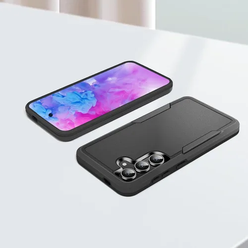 Vista 8 de Funda diseñada para Samsung Galaxy S24 Plus, doble capa negra, uso intensivo, resistente a impactos, robusta y resistente, funda protectora