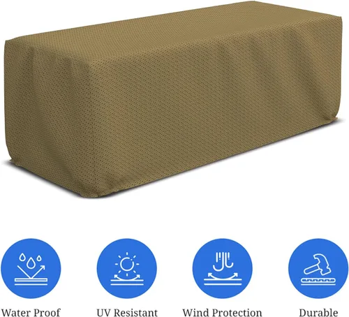 Vista 3 de Covers & all Funda rectangular para hoguera con elástico, 160 GSM Duro Pro tela transpirable no tejida, impermeable, resistente a los rayos UV y a