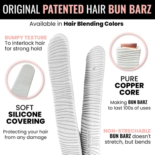 Vista 3 de 2 BUN BARZ by PONY-O - Máquina para hacer bollos flexible patentada para cabello fino y fino, herramienta fácil de moño para el cabello, alternativa