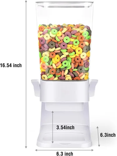 Vista 3 de Dispensador de cereales para encimera, contenedores grandes de almacenamiento de cereales, dispensador para despensa, dispensador de alimentos secos