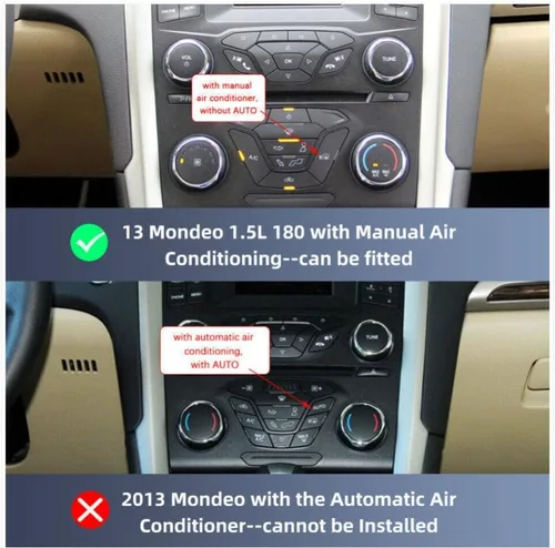 Vista 2 de Android 13.0 Doble DIN estéreo para coche para Ford Fusion 2013-2016 9 pulgadas HD pantalla táctil audio multimedia receptor con Carplay Android