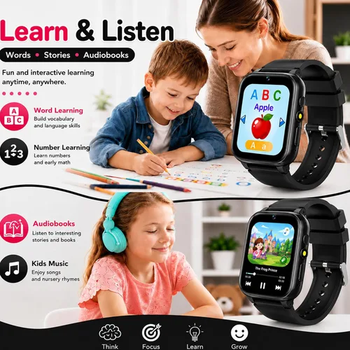 Vista 6 de Reloj inteligente infantil para niñas y niños de 4 a 10 años