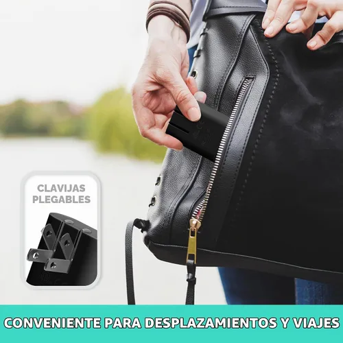 Vista 6 de iHome Cargador de pared USB delgado de 2 puertos, adaptador plano del enchufe del viaje del multipuerto Dual USB-A ports, 2.4A Rapid Charge