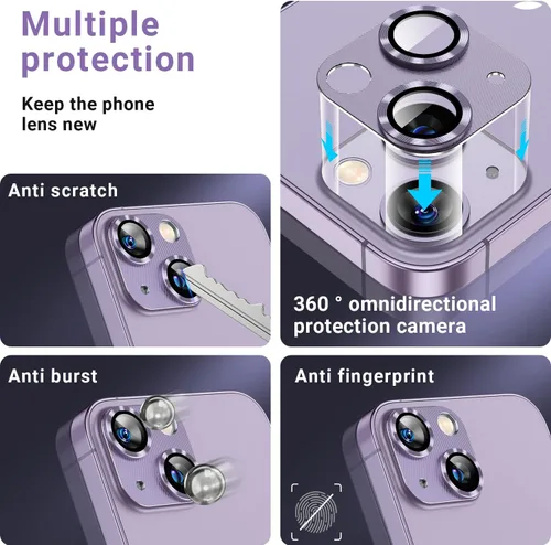 Vista 6 de Korecase - Paquete de 2 protectores de lente de vidrio templado 9H para iPhone 12 Pro Max, película antiarañazos, cobertura completa, compatible