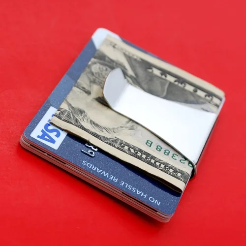 Vista 8 de US 1942 Walking Liberty Half Dollar Stainless Steel Large Money Clip NEW - Wide Design