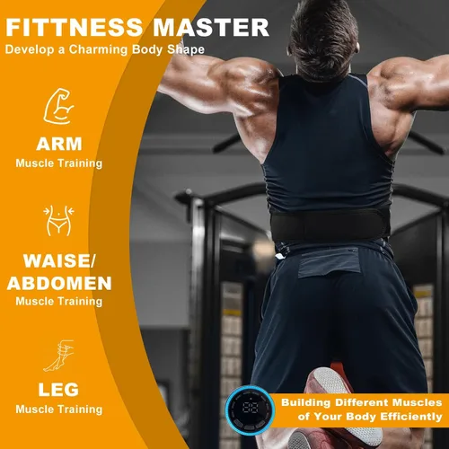 Vista 3 de Estimulador Muscular Electrónico - Equipo de Entrenamiento Físico para Hombres y Mujeres, Estimulador Abdominal Electrónico de 8 Modos