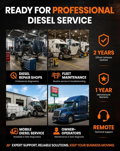 Vista 7 de ANCEL V6HD - Escáner de camión resistente con pruebas bidireccionales, regen DPF, DEF/SCR, codificación de inyector, corte de cilindro, reinicio