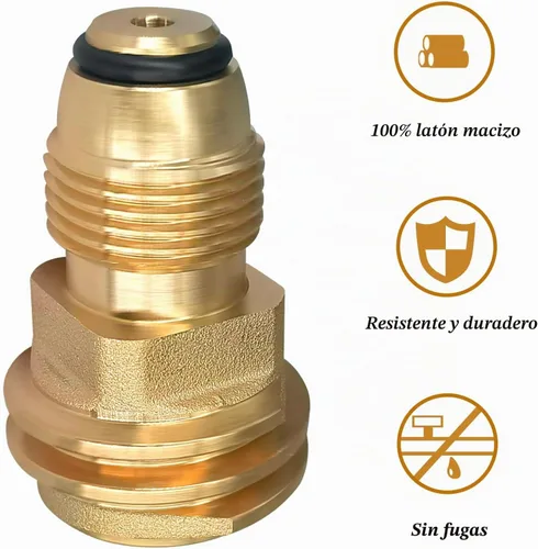Vista 5 de Adaptador de propano POL a QCC1, tipo de conexión antiguo a nuevo, latón