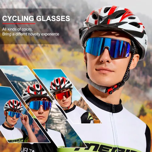 Vista 2 de SPOSUNE Gafas de ciclismo polarizadas para hombres y mujeres, protección UV400, gafas de sol deportivas para béisbol, correr, pesca, equitación