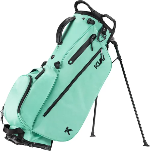 Vista 13 de KVV Bolsa de golf ligera con soporte con divisores de longitud completa de 7 vías, 5 bolsillos con cremallera, correas dobles ajustables